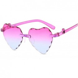 Sport Girl Love Heart Shape Sunglasses Child Siamese Fe Colorful Sun Glasses Tint Clear Lens Blue Red Pink Shades - 3 - CT18W...
