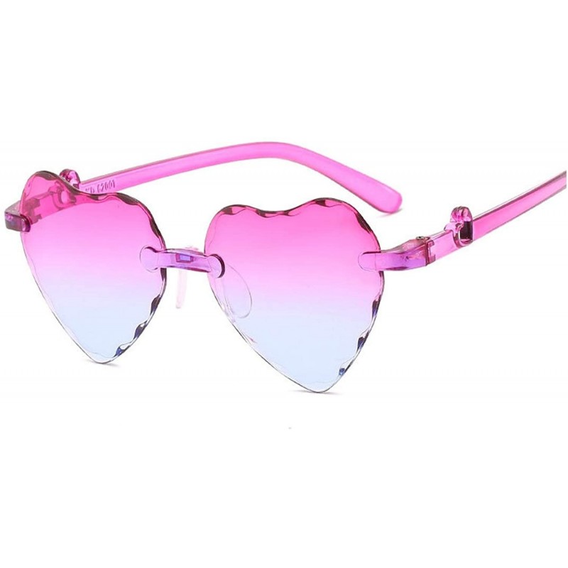 Sport Girl Love Heart Shape Sunglasses Child Siamese Fe Colorful Sun Glasses Tint Clear Lens Blue Red Pink Shades - 3 - CT18W...