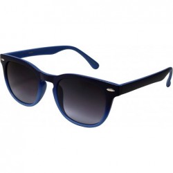 Square Retro Plastic Horned Rim Sunglasses w/Gradient Lens 540861-AP - Matte Blue - CI12NEW64FQ $18.96