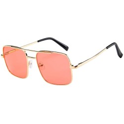 Oversized Sunglasses Vintage Rectangle Oversized Glasses - A - C118QMXTN67 $9.91