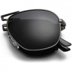 Oval Foldable Polarized Sunglasses for Men and Women Fashion Classic Eyebrow Pencil Sunglasses UV400 Protection - CI190C5LC06...