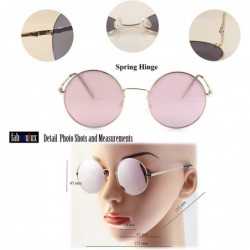 Cat Eye Single or 2 Pack Pink Mirrored Flat Lens Sunglasses Women - Silver/ Round - CU18904RTU3 $13.55