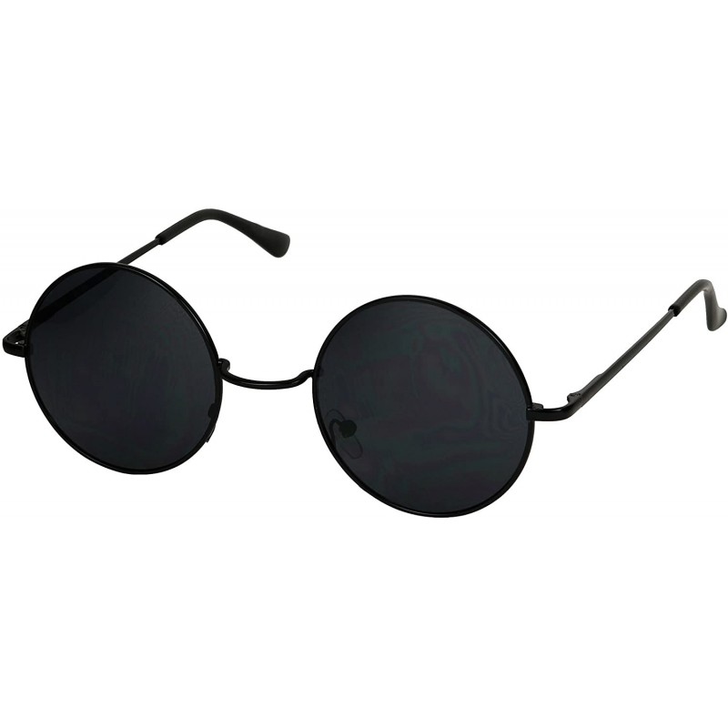 Sport Classic Round Metal Sunglasses UV Protection John Lennon Style 60's Vintage Fashion Circle Hippy Shades - CX12NSZPM8H $...