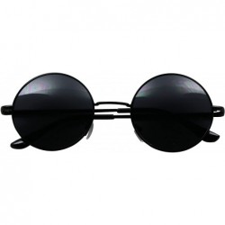 Sport Classic Round Metal Sunglasses UV Protection John Lennon Style 60's Vintage Fashion Circle Hippy Shades - CX12NSZPM8H $...
