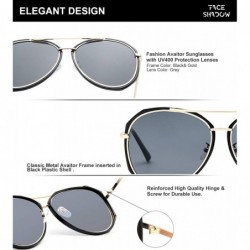 Aviator Fashion Aviator Gradient Lens Sunglasses for Women Man Wrap Around Sparkle Frame Sun Glasses - Black - C318WOEDMNE $8.10