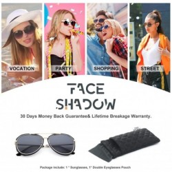 Aviator Fashion Aviator Gradient Lens Sunglasses for Women Man Wrap Around Sparkle Frame Sun Glasses - Black - C318WOEDMNE $8.10