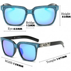 Square Unisex UV Protection Polarized Vintage Woodlike Frame Sunglasses For Men/Women - Dull Pink/Purple - C2199UDLNDY $13.68