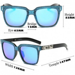 Square Unisex UV Protection Polarized Vintage Woodlike Frame Sunglasses For Men/Women - Dull Pink/Purple - C2199UDLNDY $13.68