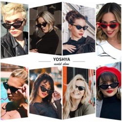 Aviator Retro Vintage Narrow Cat Eye Sunglasses for Women Clout Goggles Plastic Frame - Black Tinted Purple - C518ULMKQNL $7.97