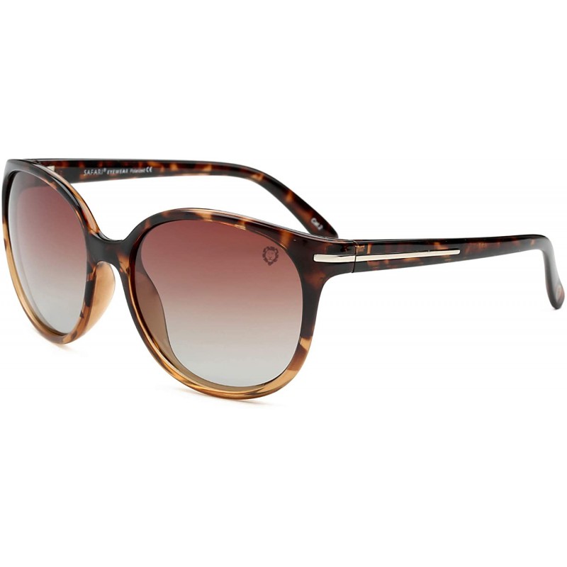 Oversized Polarized Sunglasses for Women - LP10509 - Tortoiseshell / Brown Gradient Lens - CM18IL69RXE $13.27