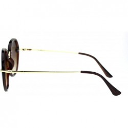 Oversized Womens Mod Exposed Edge Octagonal Designer Fashion Light Sunglasses - All Brown - CJ18QW8EGX3 $13.86