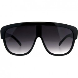 Oversized Robotic Mens Flat Top Shield Plastic Racer Oversize Sunglasses - Black Smoke - CG18C98GKK3 $19.18