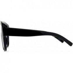 Oversized Robotic Mens Flat Top Shield Plastic Racer Oversize Sunglasses - Black Smoke - CG18C98GKK3 $12.79