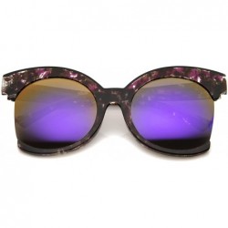 Cat Eye Womens Oversize Side Cut Marble Frame Iridescent Lens Cat Eye Sunglasses 59mm - Purple / Purple Mirror - CT12GSJNDKH ...