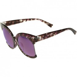 Cat Eye Womens Oversize Side Cut Marble Frame Iridescent Lens Cat Eye Sunglasses 59mm - Purple / Purple Mirror - CT12GSJNDKH ...