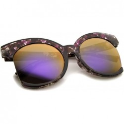 Cat Eye Womens Oversize Side Cut Marble Frame Iridescent Lens Cat Eye Sunglasses 59mm - Purple / Purple Mirror - CT12GSJNDKH ...