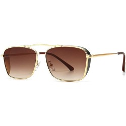 Oversized 2020 new retro punk windproof sunglasses sunglasses personality brand designer female sunglasses - Brown - C11903DH...