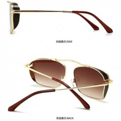 Oversized 2020 new retro punk windproof sunglasses sunglasses personality brand designer female sunglasses - Brown - C11903DH...