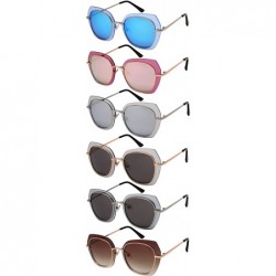 Shield Modern irregular Shaped Sunglasses Full Mirrored Lens M3163-FLRV - Silver Frame/Mirrored Lens - C7187IZ8R8S $12.90