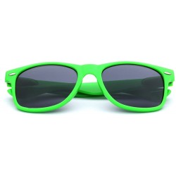 Rectangular Iconic Horn Rimmed Classic Sunglasses - Bright Neon Colors - Green - CF12NSD3WK1 $7.87