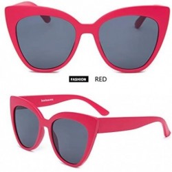 Round Multi-typle Fashion Sunglasses for Women Plastic Frame Mirrored Lens - Retro Vintage Cateye - G Red - CO18HC2N3HQ $6.92