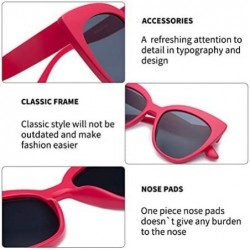 Round Multi-typle Fashion Sunglasses for Women Plastic Frame Mirrored Lens - Retro Vintage Cateye - G Red - CO18HC2N3HQ $6.92