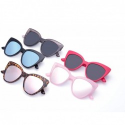 Round Multi-typle Fashion Sunglasses for Women Plastic Frame Mirrored Lens - Retro Vintage Cateye - G Red - CO18HC2N3HQ $6.92