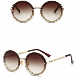 Round Fashion Round Sunglasses Lady Vintage Metal Frame Gradient Sun Glasses UV400 - C3 - C918RI00GC6 $13.35