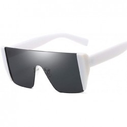 Oval Unisex Sunglasses Retro Black Grey Drive Holiday Oval Non-Polarized UV400 - White Grey - C818R4W4GYY $17.84