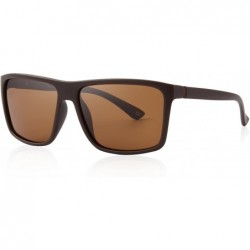 Square Men Polarized Sunglasses Male Women Outdoor Fishing Sun glasses - Brown - CV189UTUXON $23.77