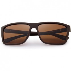 Square Men Polarized Sunglasses Male Women Outdoor Fishing Sun glasses - Brown - CV189UTUXON $9.69