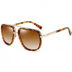 Aviator Oversized Square Sunglasses for Men Women Pilot Shades Gold Frame Retro Brand Designer - CP18YUEZSE5 $29.97