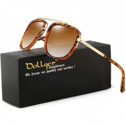 Aviator Oversized Square Sunglasses for Men Women Pilot Shades Gold Frame Retro Brand Designer - CP18YUEZSE5 $13.19