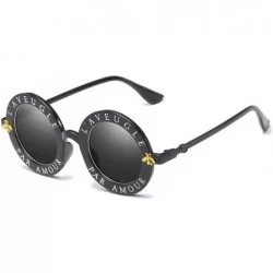 Round Sunglasses English Letters Glasses Designer - Witn Box - CC18XA7QO9W $53.85
