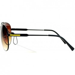 Shield Lion Shield Emblem Luxury Designer Pilot Mens Sunglasses - Black Yellow - CQ12HJTTQKV $10.74