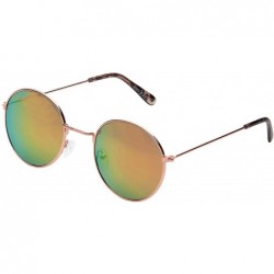 Oval Oval Mirrored John Lennon Sunglasses - Gold Frame/Orange Lens - C5199ZIRSXN $27.60