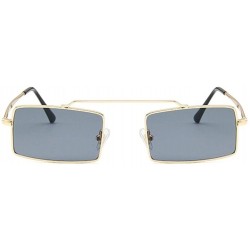 Rectangular Vintage Sun Glasses Women Men Square Shades Rectangular Frame Sunglasses For Female - Gold - CB199QCAKZ0 $8.50