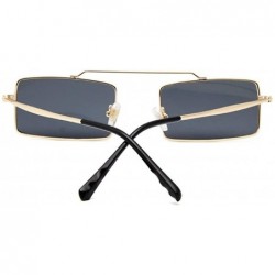 Rectangular Vintage Sun Glasses Women Men Square Shades Rectangular Frame Sunglasses For Female - Gold - CB199QCAKZ0 $8.50