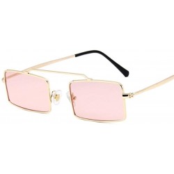 Rectangular Vintage Sun Glasses Women Men Square Shades Rectangular Frame Sunglasses For Female - Gold - CB199QCAKZ0 $8.50