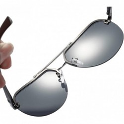 Rimless Sunglasses Unisex Polarized 100% UV Blocking Fishing and Outdoor Climbing Driving Glasses Metal Rimless fashion - CB1...