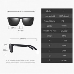 Square Polarized Sunglasses Glasses Driving - 8 - C11900WSI6Q $52.36