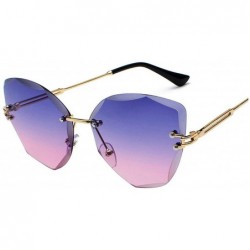 Oversized DESIGN Fashion Sun Glasses RimlWomen Sunglasses Vintage Alloy Frame Classic Shades Oculo - 6 - CE197Y6W9UD $31.91