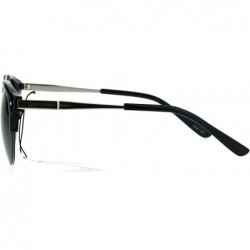 Semi-rimless Mens Retro Half Horn Rim Hipster Elegant Designer Nerdy Sunglasses - Black Green - CZ182KRMKKS $15.01