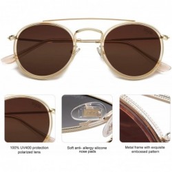 Cat Eye Small Retro Round Polarized Sunglasses UV400 Double Bridge Sunnies SUNSET SJ1104 - CJ18NG7RDNZ $13.07