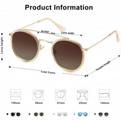 Cat Eye Small Retro Round Polarized Sunglasses UV400 Double Bridge Sunnies SUNSET SJ1104 - CJ18NG7RDNZ $13.07