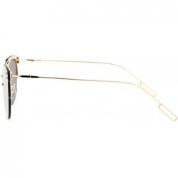 Wayfarer Mirrored Mirror Hipster Rimless Horn Rim Sunglasses - Gold - CV12DST66TZ $10.23