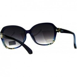 Butterfly Womens Designer Diva Oversize Jewel Bling Hinge Butterfly Sunglasses - Blue Smoke - CD18CC7DLE7 $10.72