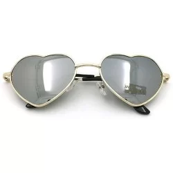 Round Women's S014 Heart Aviator 55mm Sunglasses - Silver - CW12MX8X5VP $18.39