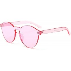 Rimless New Fashion Transparent Tinted Rimless Cat Eye Sunglasses For women - Pink - CC183W78YN0 $19.34