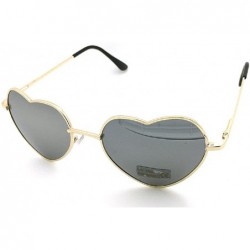 Round Women's S014 Heart Aviator 55mm Sunglasses - Silver - CW12MX8X5VP $8.47